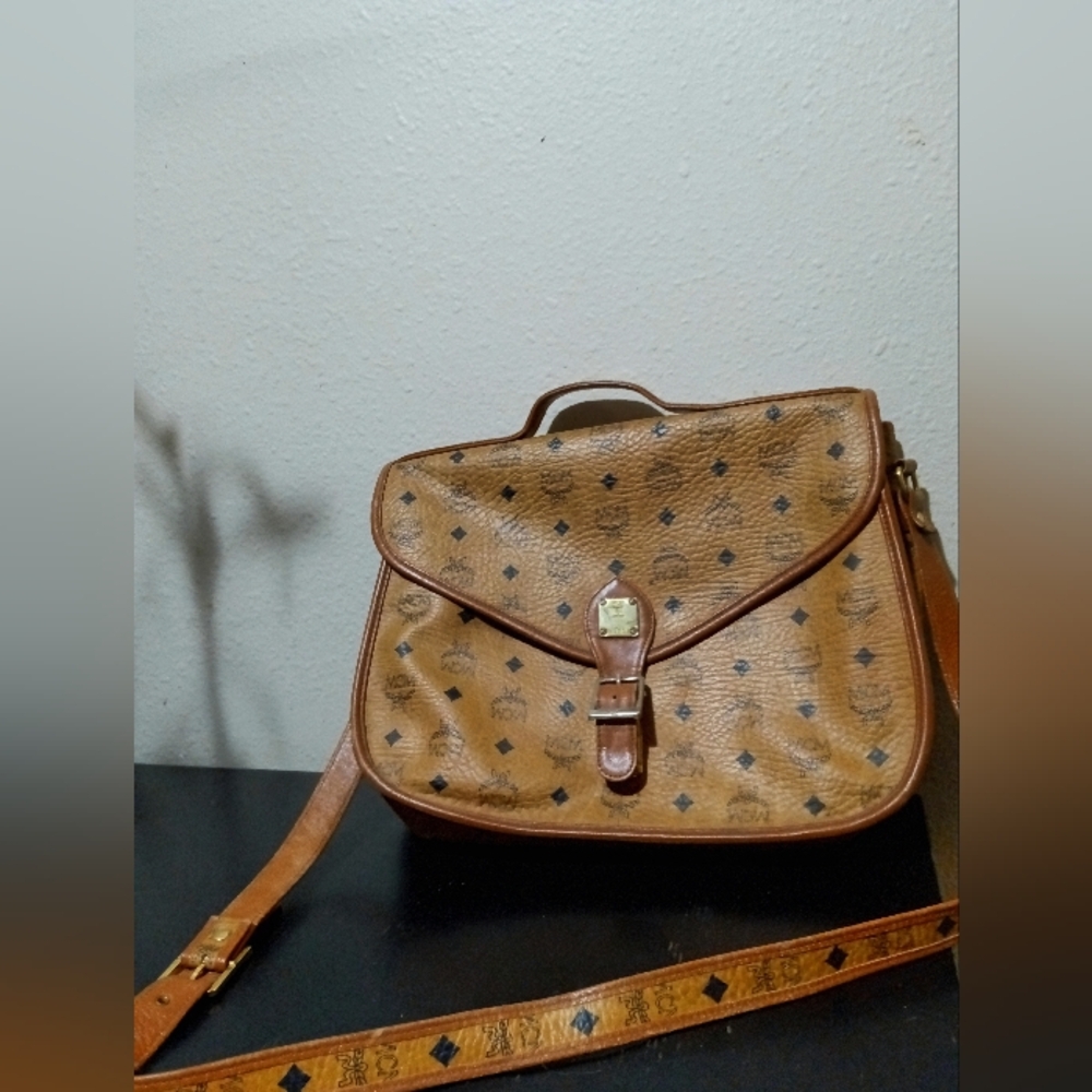 MCM Brown Leather Crossbody Bag